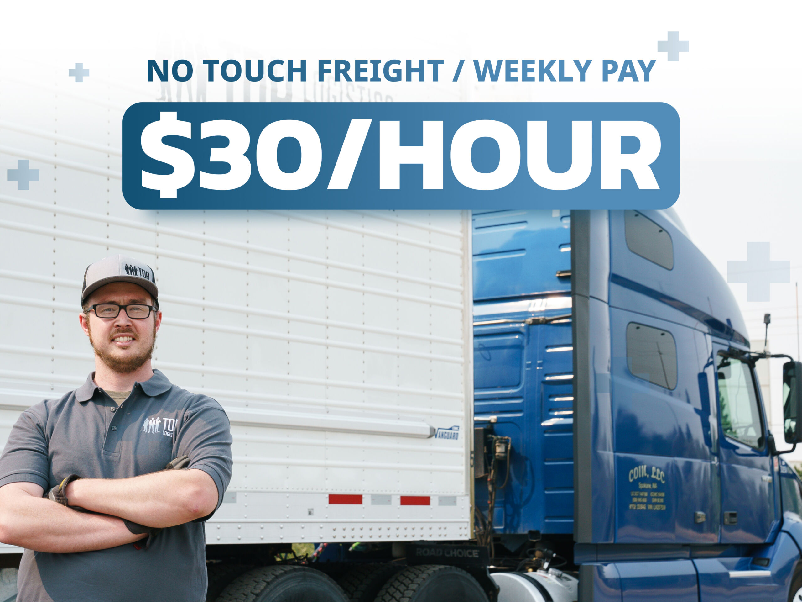 30/hour Class A CDL Truck Job NO TOUCH FREIGHT & WEEKLY PAY TDR